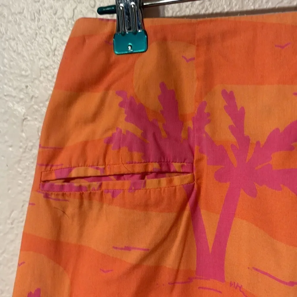 LIly Pulitzer Sunset Print Scallop Hem Skirt Size 6